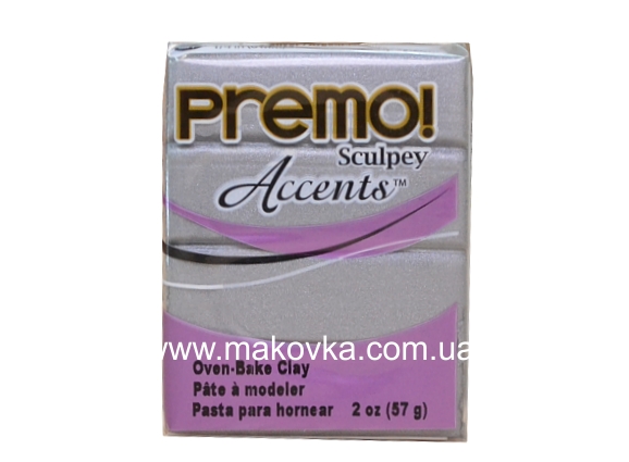 Пластика Premo Accents Sculpey  PE02 5129 Серебро Металлик 57г,