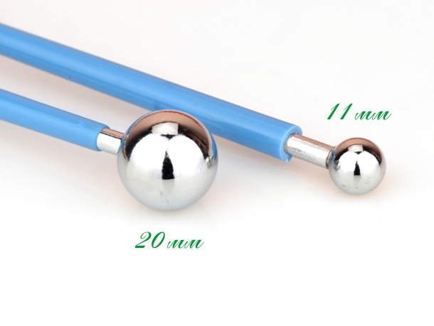 Стек с шариками 20 и 11 мм металлический с резиновым покрытием ручки