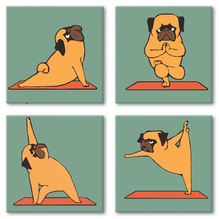 Ідейка Розпис по номерах поліптих KNP 012 Yoga-dog 18х18см, 4шт