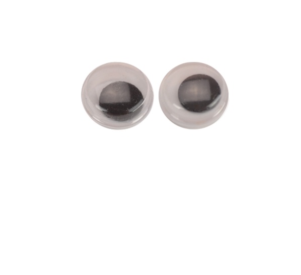 Глаза для игрушек двигающиеся 12 мм, самоклеющиеся, 10шт/уп