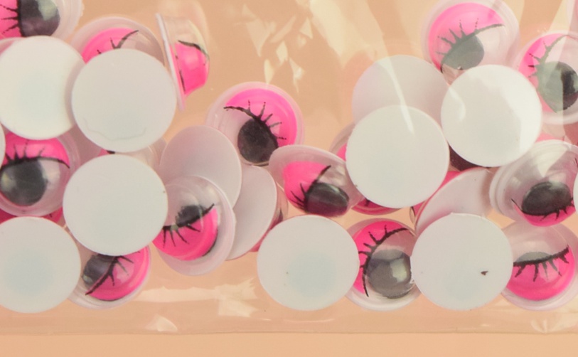 Набор Глаза для игрушек, круглые подвижные, 7мм розовые  Camis-C 08036-4