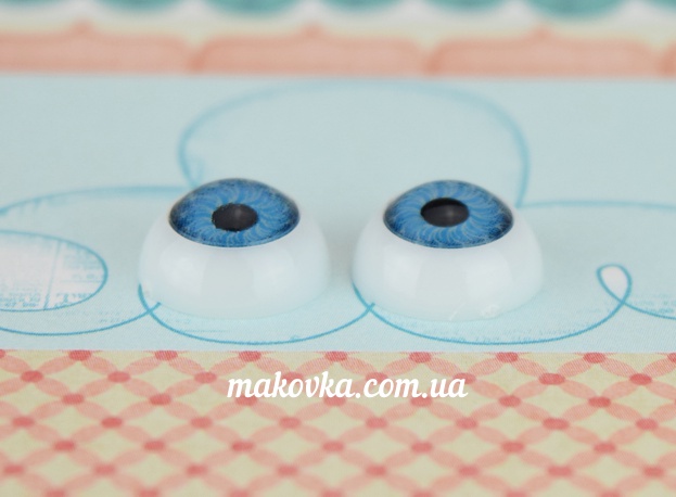 Глазки для кукол круглые 8 мм, синие, 1 пара