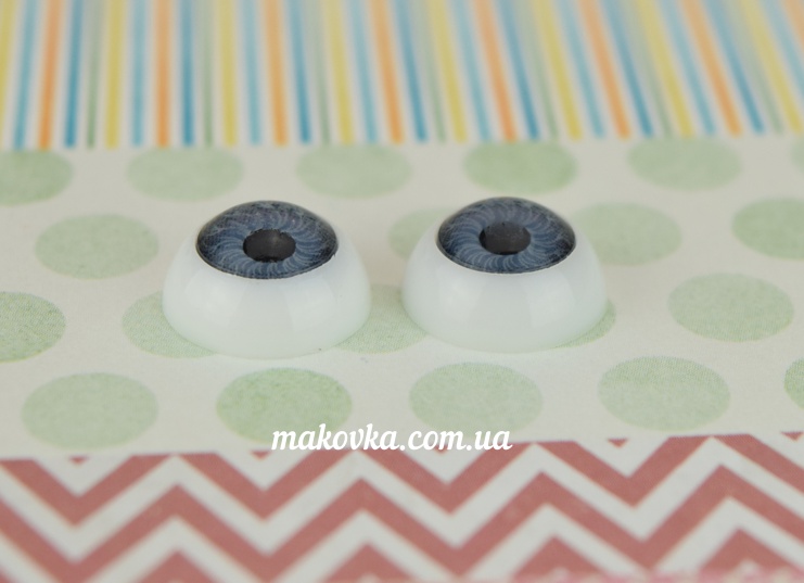 Глазки для кукол круглые 8 мм, серые, 1 пара