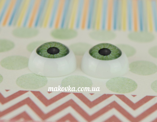 Глазки для кукол круглые 8 мм, зеленые, 1 пара
