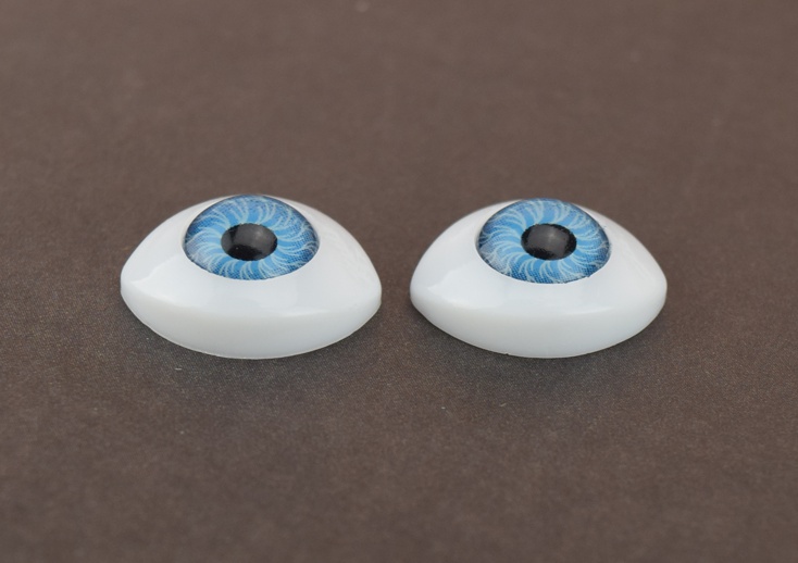 Глазки для кукол, овальные 13,5х9,5 мм, голубые, 1 пара