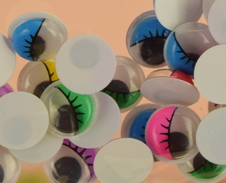Глаза для игрушек двигающиеся с ресничками , 10мм , микс цветов CRAFT S-10001 