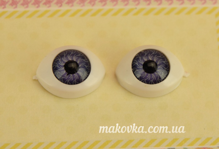 Очки для ляльок, овальні 14х10 мм сіро-блакитні, 1 пара