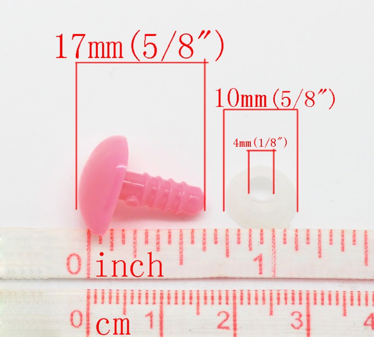 Носик для игрушек 17х15 мм, треугольный, 4 шт, розового цвета