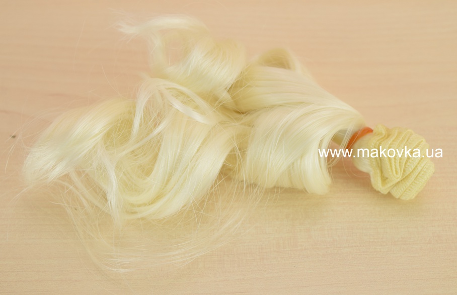 Волосы для куклы ЛОКОНЫ ВИТЫЕ блонд, длина 15 см №11