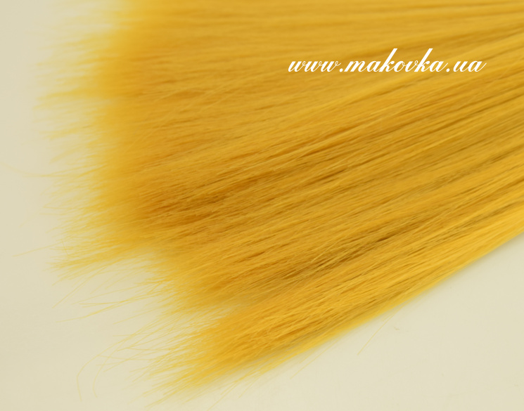 Кукольные волосы ПРЯМЫЕ Золотистого цвета, длина 15 см / около 1 м, 570416, №3/21
