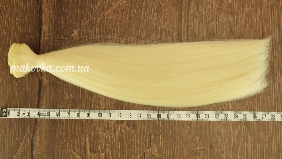 Волосы для куклы ПРЯМЫЕ длина 25 см КРЕМОВЫЙ №19