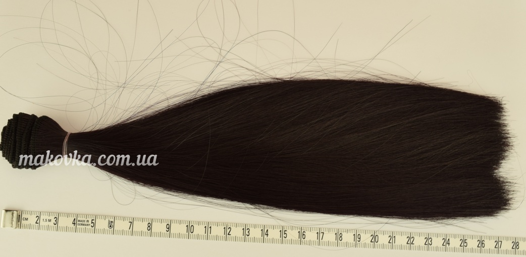 Волосы для куклы ПРЯМЫЕ длина 25 см Черно-Коричневый №30