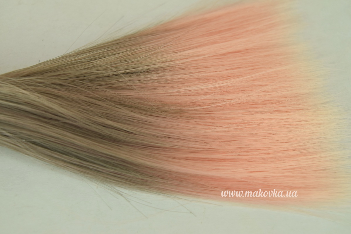 Волосы для куклы ОМБРЕ ПРЯМЫЕ пепельно-розовые, длина 15 см №16
