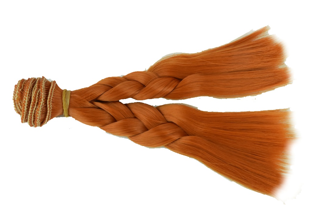 Волосы для куклы КОСИЧКА медно-рыжие №13, длина 15 см №13