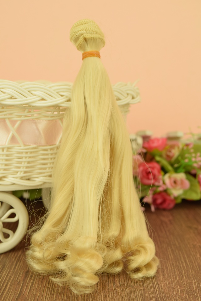 Волосы для куклы Мелкие Полузакрученные ЛОКОНЫ блонд , длина 17-19 см №11