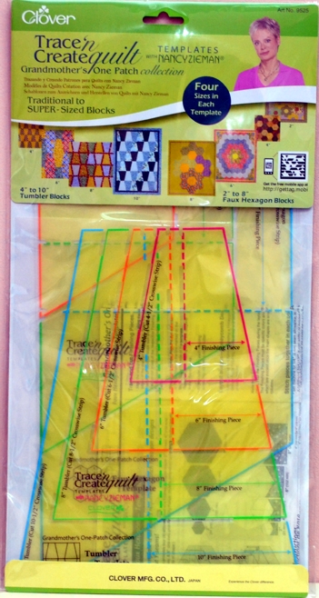 Набор шаблонов (Лекала) пэчворка, Clover 9525, Пирамида и шестиугольник
