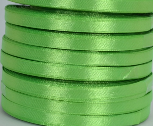 Лента атласная 6 мм - зелёный №84, 1 бобина