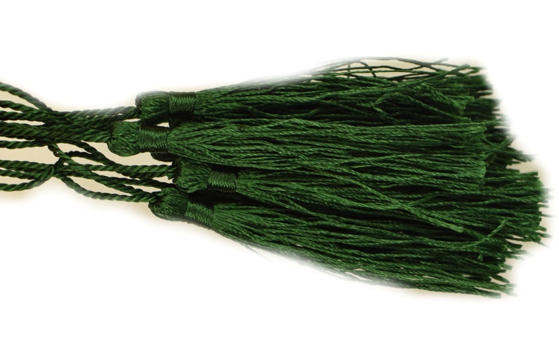 Кисти шелковые 13,5 см, темно-зеленые 10 штук