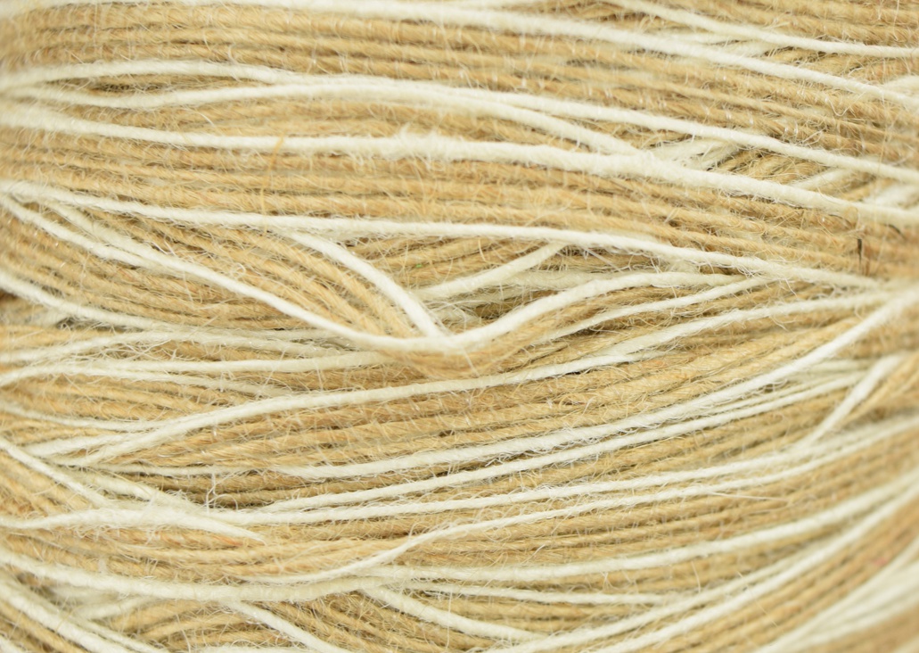 Джутовая Лента шириной 6 мм , цвет натуральный с белой каймой, 1 метр