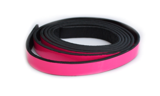 Кожаный шнур, 10х2 мм, гладкий, 1 м, ярко-розовый