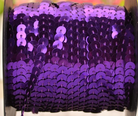 Лента из пайеток 6 мм фиолетовая, 1 метр
