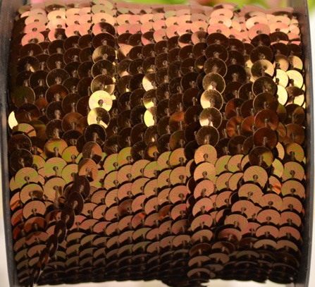 Лента из пайеток 6 мм коричневая, 1 метр