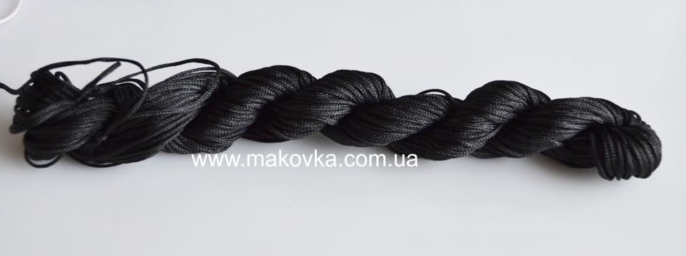Шнур бижутерный, для плетения макраме 0,80 мм, черный