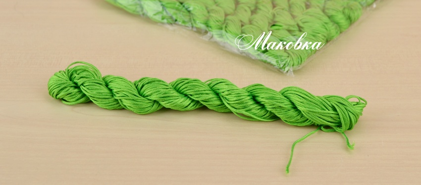 Шнур для плетения макраме 1 мм, зеленый, 1 шт (моточек)