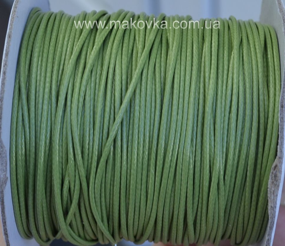 Вощенный шнур Корейский, 1,5 мм, светло-зеленый