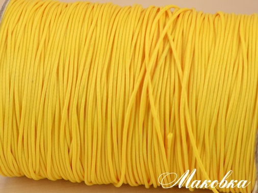 Вощенный шнур Корейский, 1 мм, желтый, 1 м