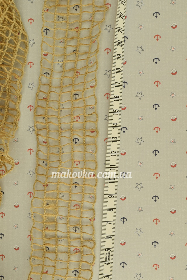 Лента-Сеточка 40мм из Джута, натуральный цвет, 1 метр