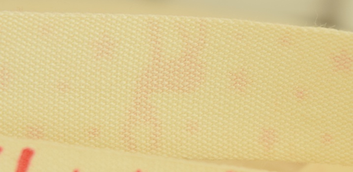 Лента декоративная тканевая хб, 15 мм,  молочная с рисунком Олени и звездочки, 1 метр