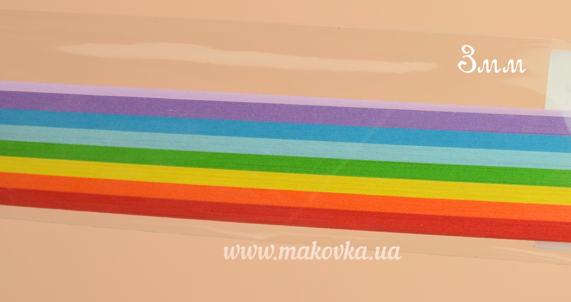 Набор полосок бумаги для квиллинга QP-160-206-03 , 7 цветов, 3х295мм, 160г/м2, 100шт 106206 VAOSTUDIO