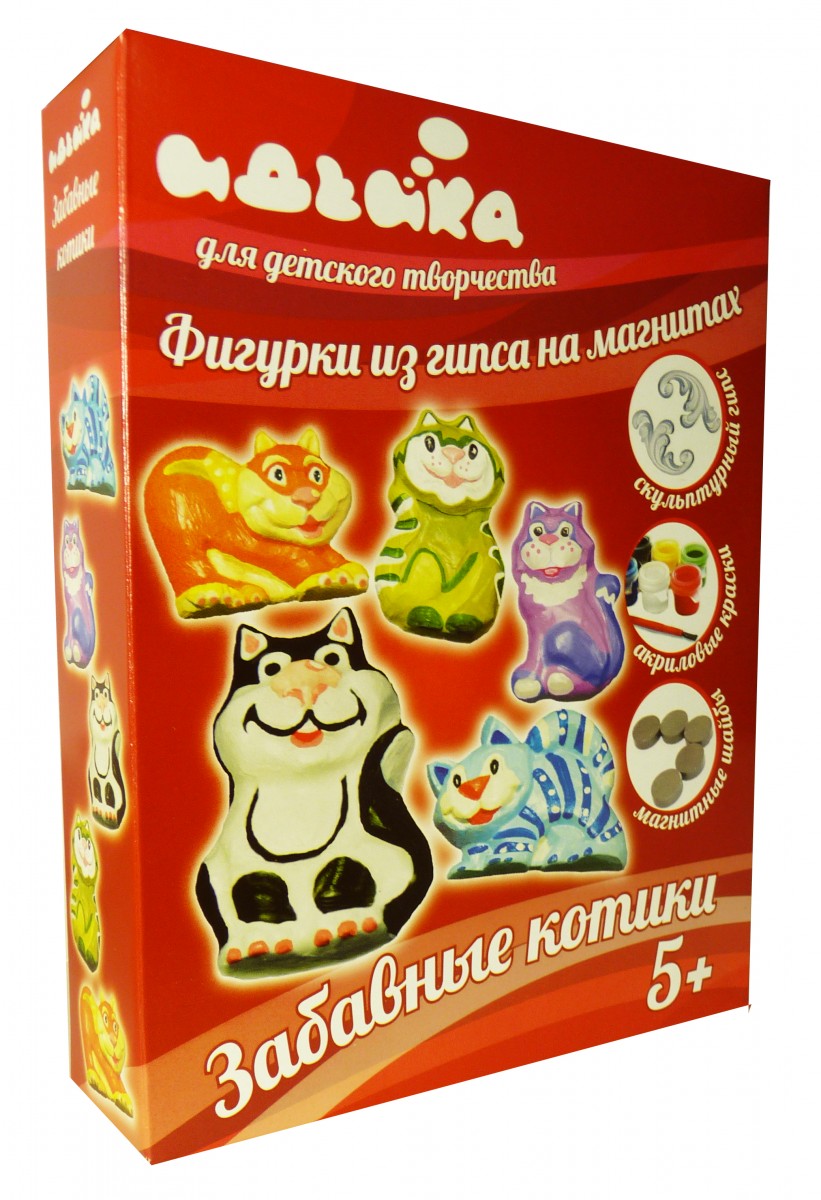 Набор для изготовления магнитов из гипса Забавные котики, ТМ Идейка, 94119