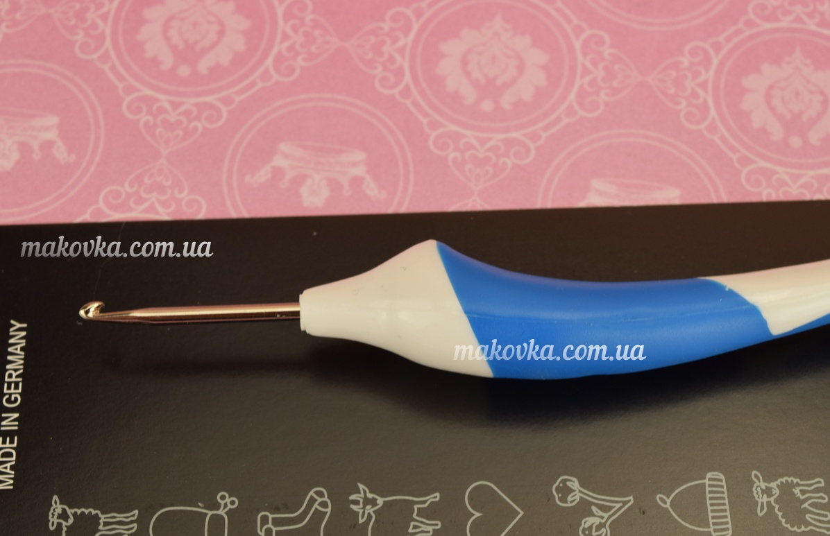 Крючок с эргономичной ручкой 16 см 2 мм голубой ADDI 140-7/2-16