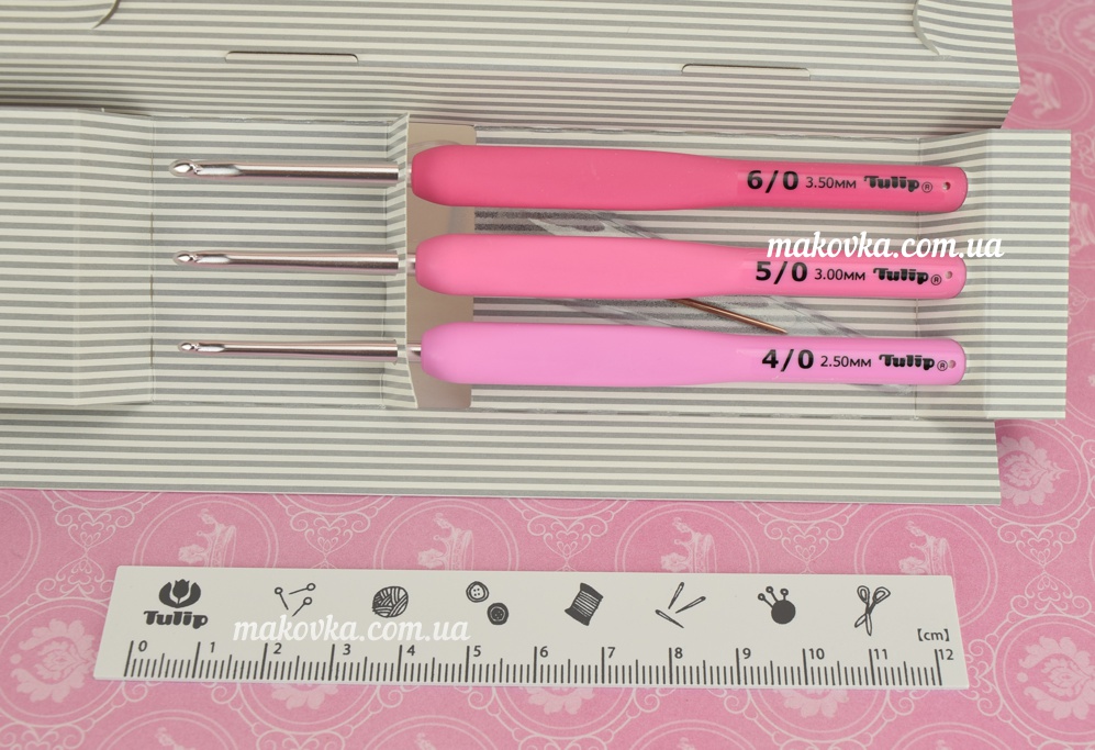 Набор вязальных крючков ETIMO Rose Tulip TER-001e розовые №№2,5, 3 и 3,5 мм в розовом органайзере