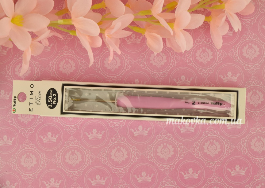 Крючок Tulip Etimo Rose стальной TEL-02e мягкая ручка розовая №2 (1.5 мм)