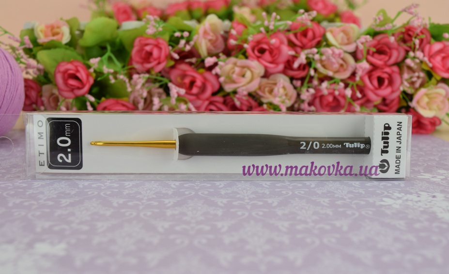 Крючок Tulip Etimo серый с золотом T15-200e мягкая ручка 14см № 2 мм