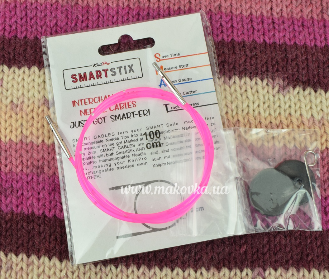 42175 Кабель 76см для cоздання круговых спиц 100см  SmartStix KnitPro  рожевий