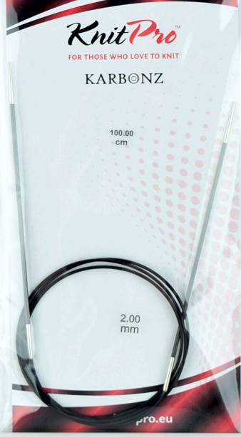 Спицы карбоновые Karbonz KnitPro 41201, 2 мм длина 100 см, круговые, 