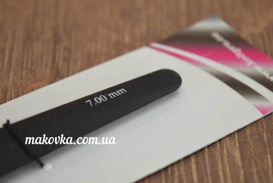 Крючок для вязания  KnitPro 7 мм, алюминиевый 13см, не скользящая черная ручка Soft Grip 30888
