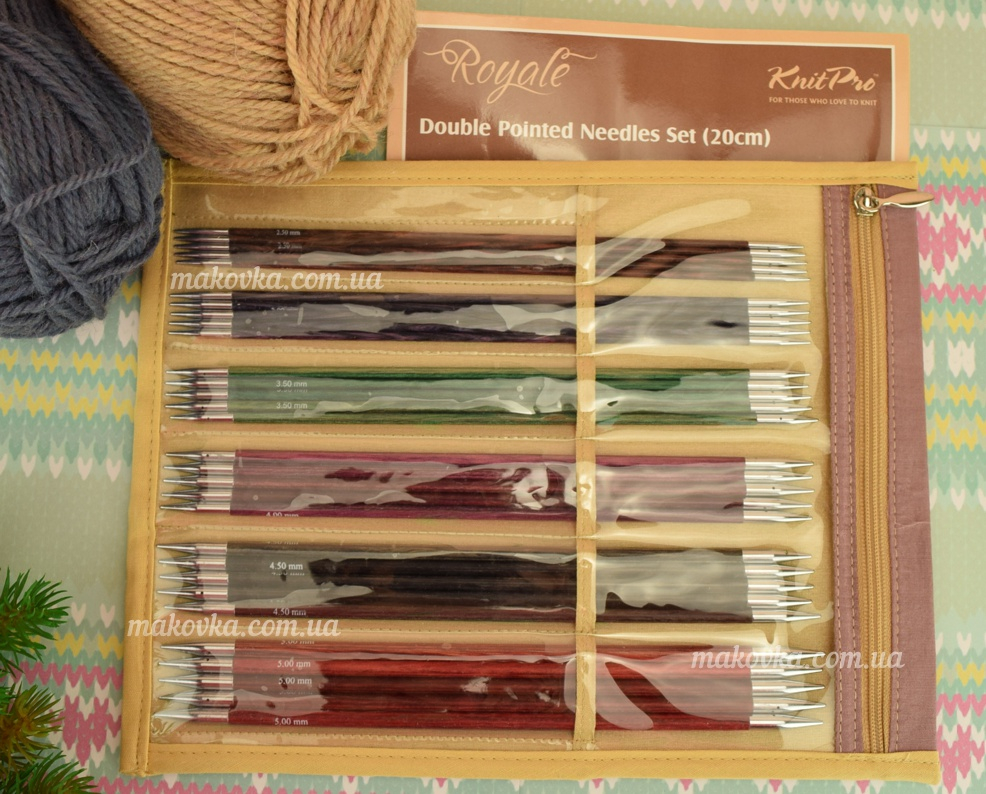 Набор носочных спиц 29312 Royale DPN 20см set KnitPro (№№2,5, 3, 3,5, 4, 4,5, 5мм)