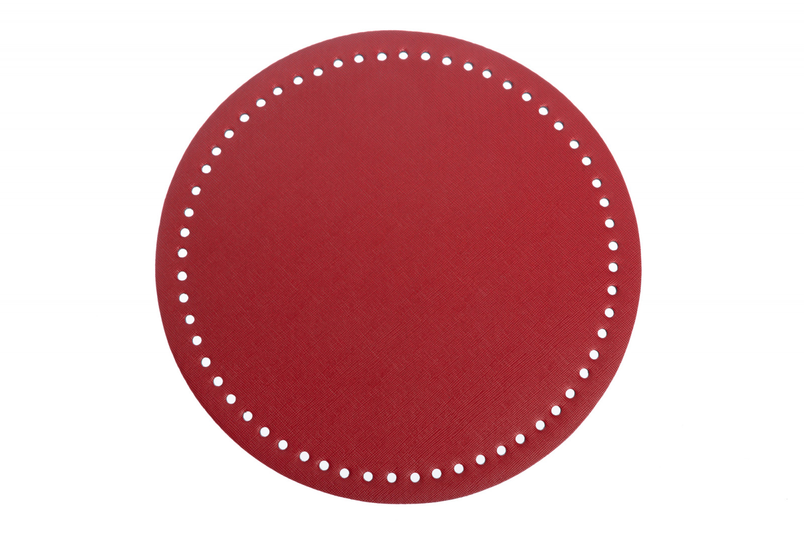 Донышко круглое из экокожи, 25см, цвет Красный 71408 ТрК , 1 шт