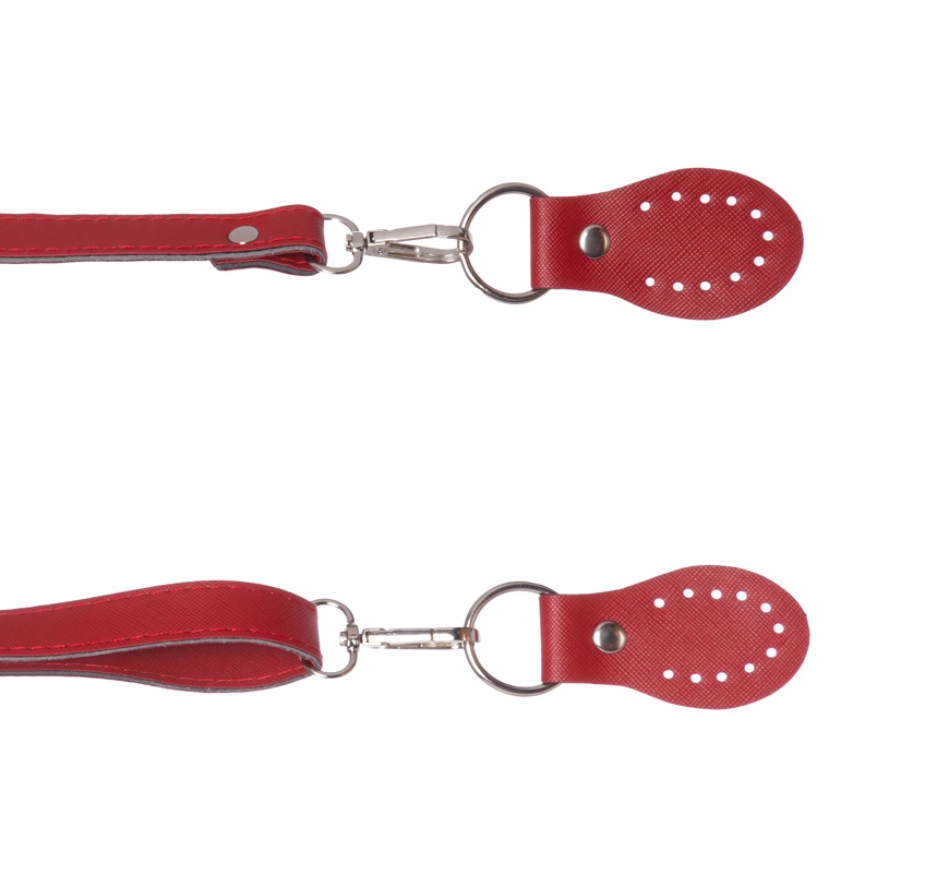 Ручка для сумки регулируемая 84608 экокожа цвет Красный, с пришивными шлевками ,1 шт