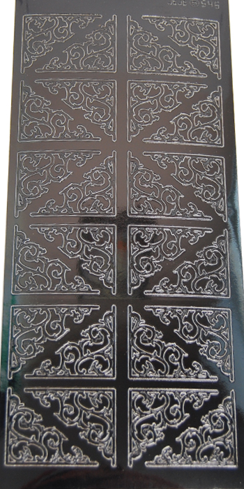 Контурные стикеры черные Классические уголки, 10х23см, 1.3303, JEJE