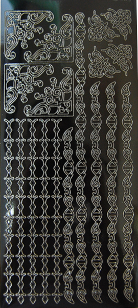 Контурные стикеры черные Бордюры и углы,10х23 см, 1.3483, JEJE