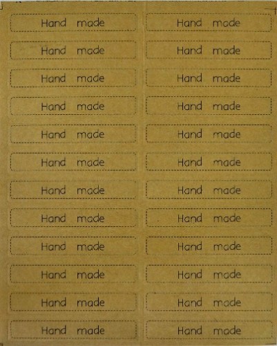 Набор наклеек из крафт-бумаги Hand made, 20 шт. на одном листе, HY0321