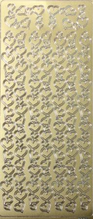 Контурные стикеры Линии из сердец, золото SCB1500240