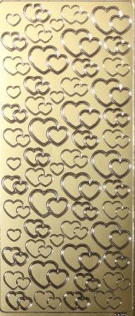 Контурные стикеры Два Сердца, золото SCB1500590, ScrapBerrys