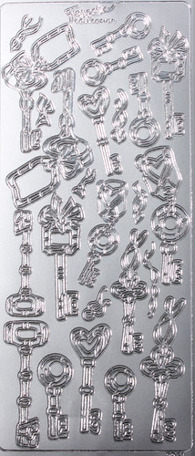 Контурные стикеры Ключики, серебро SCB1522411, ScrapBerrys